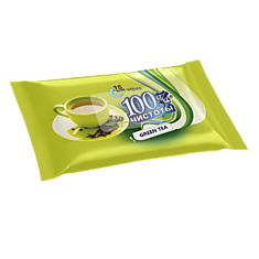 Салфетки влажные 15шт ТМ 100% Чистоты с ароматом зеленного чая /140
