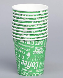 Стакан бумажный 250мл кофе зеленый /1000 Россия
