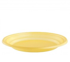 Тарелка пластиковая десертная D170мм желтая PS 100/2800 Россия