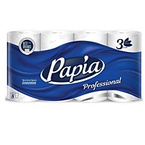 Бумага туалетная 3-слойная Papia Professional 8 рулонов /7